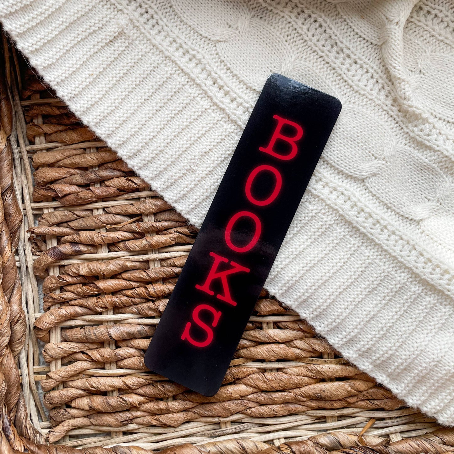 BOOKS Red Neon Sign 2x8 Bookmark | Glossy