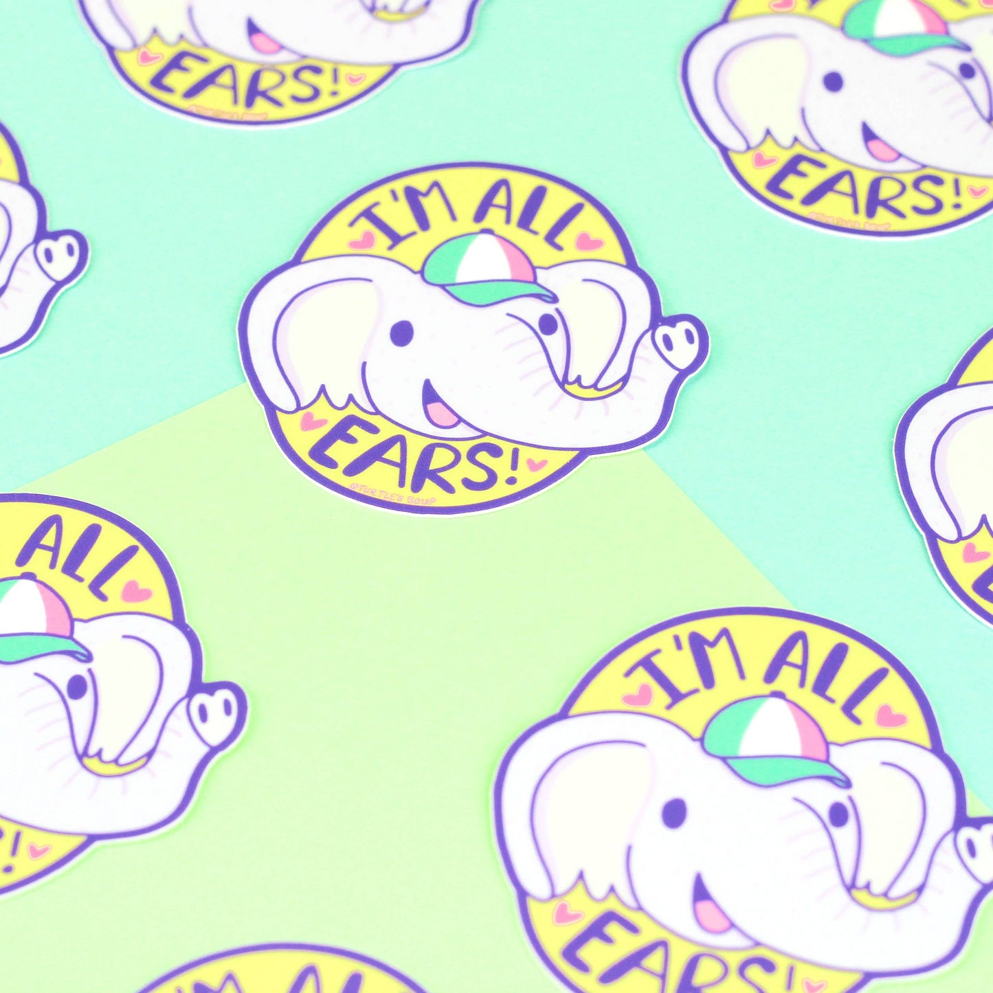 I'm All Ears Elephant Good Listener Animal Vinyl Sticker