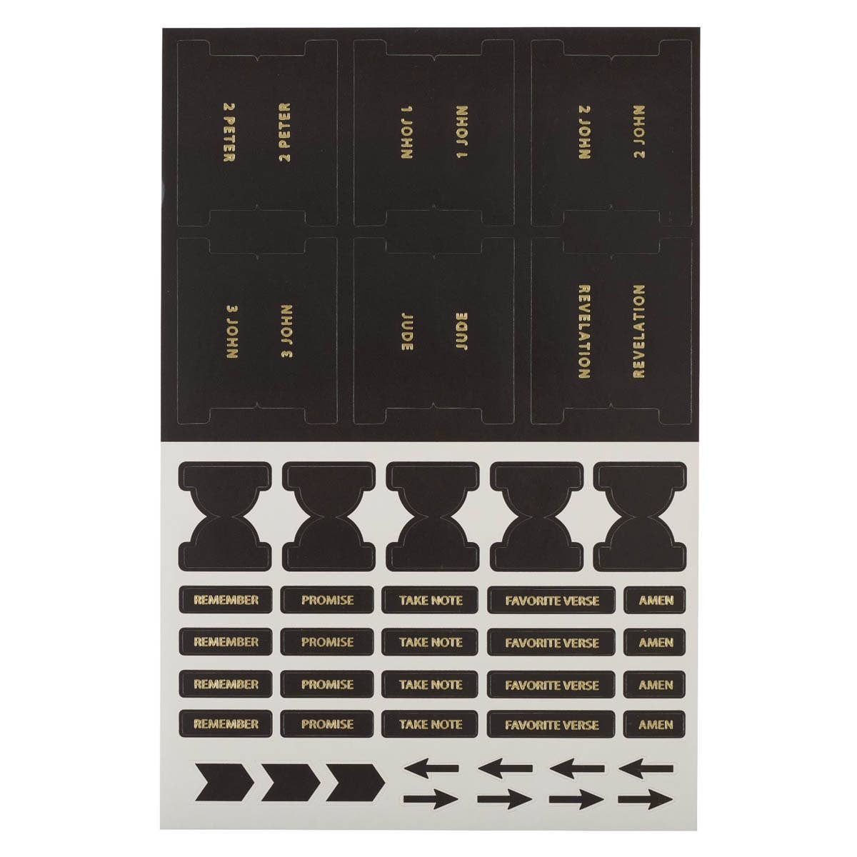 Bible Indexing Tabs Black w/Gold Foil
