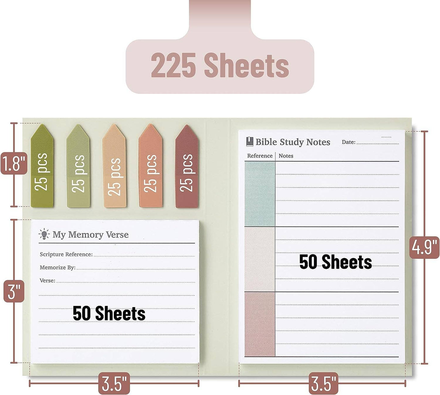 Mr. Pen Bible Study Sticky Notes - 225 Pack