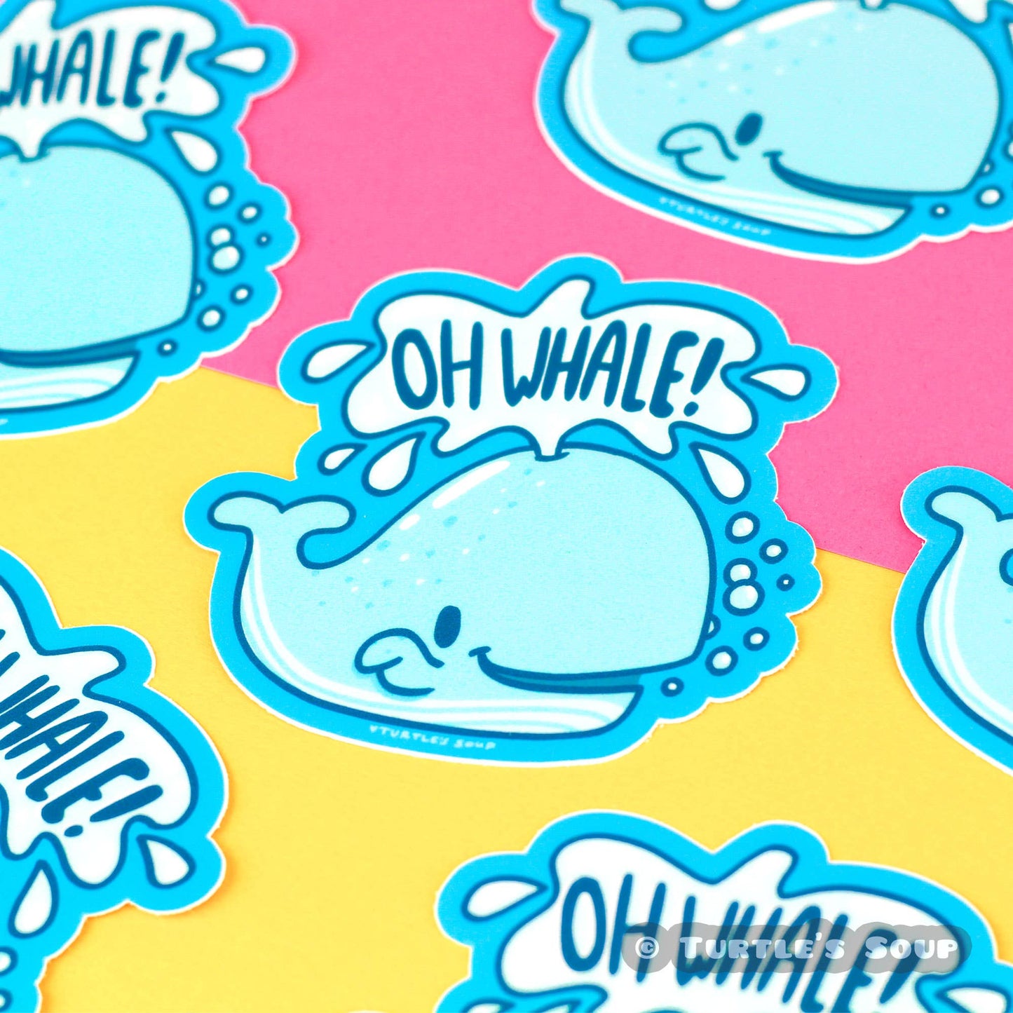 Oh Whale Funny Aquatic Animal Pun Waterproof Vinyl Sticker