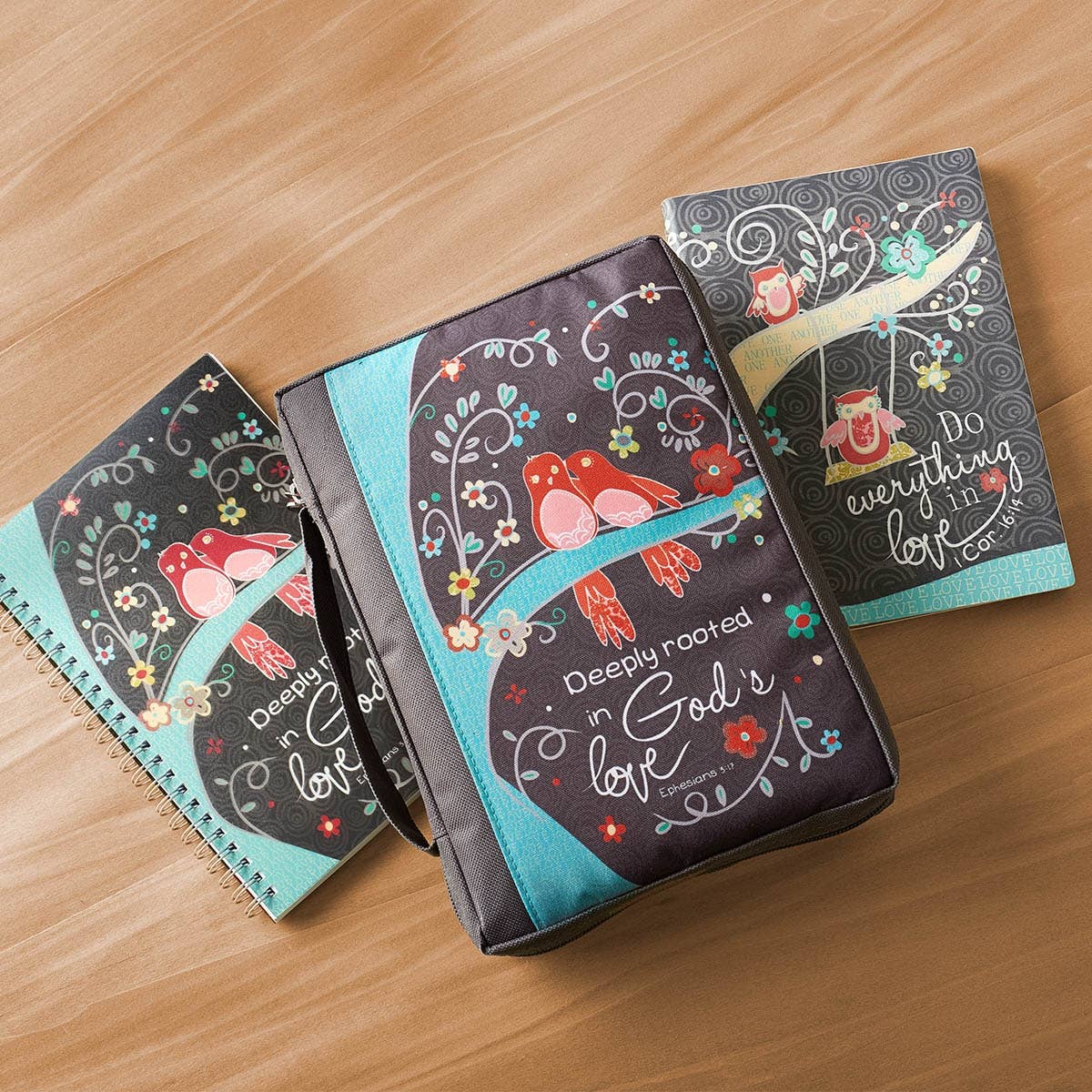 Bible Cover Value Gray/Tree Printed God's Love Eph. 3:17