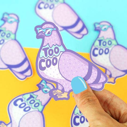 Too Coo Pigeon Funny Bird Pun Cool Decal Vinyl Sticker