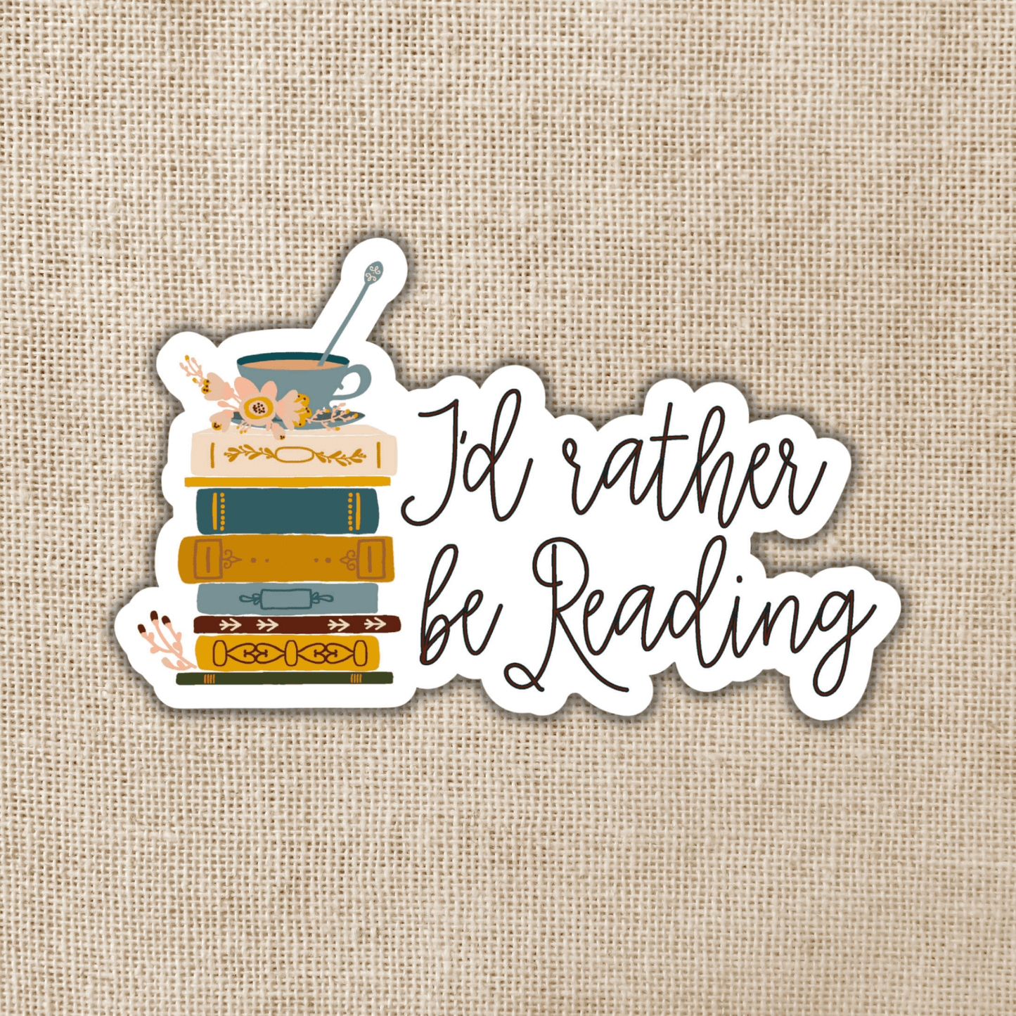 I'd Rather Be Reading Sticker, 3-inch