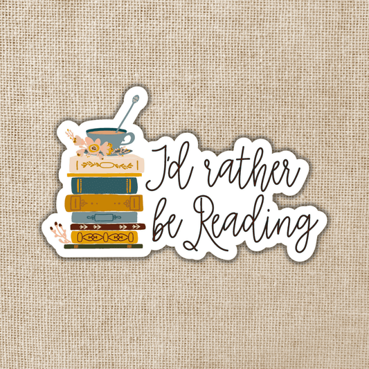 I'd Rather Be Reading Sticker, 3-inch