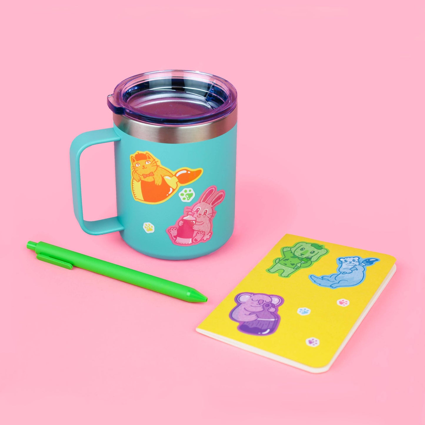 Artsy Animals Theme Set Kawaii Decal Vinyl Sticker Sheet