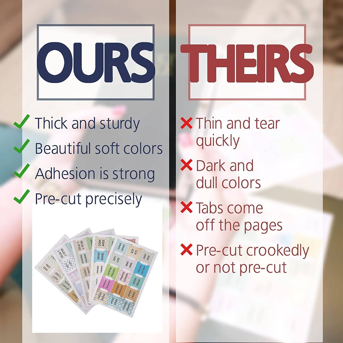 Mr. Pen Laminated Bible Tabs - 75 Count