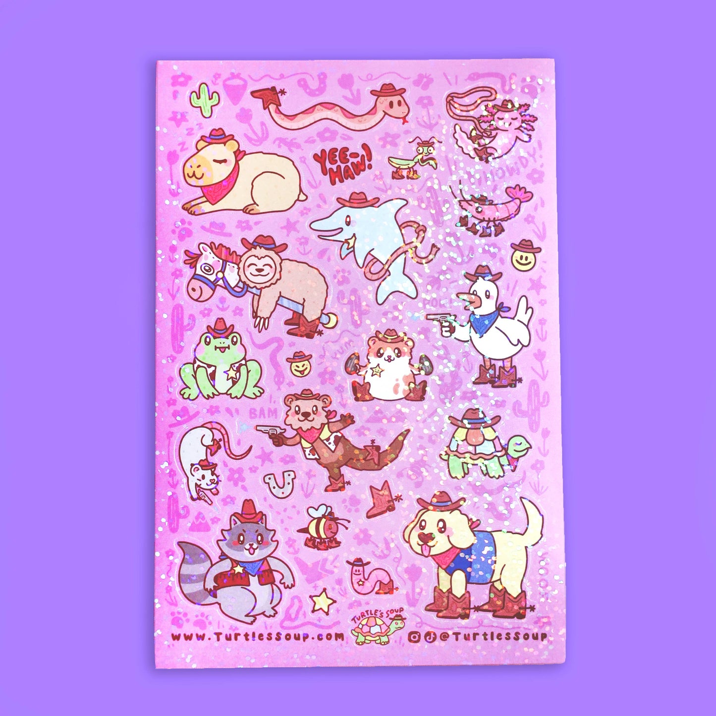 Cowboy Critters Cute Western Stationery Vinyl Sticker Sheet