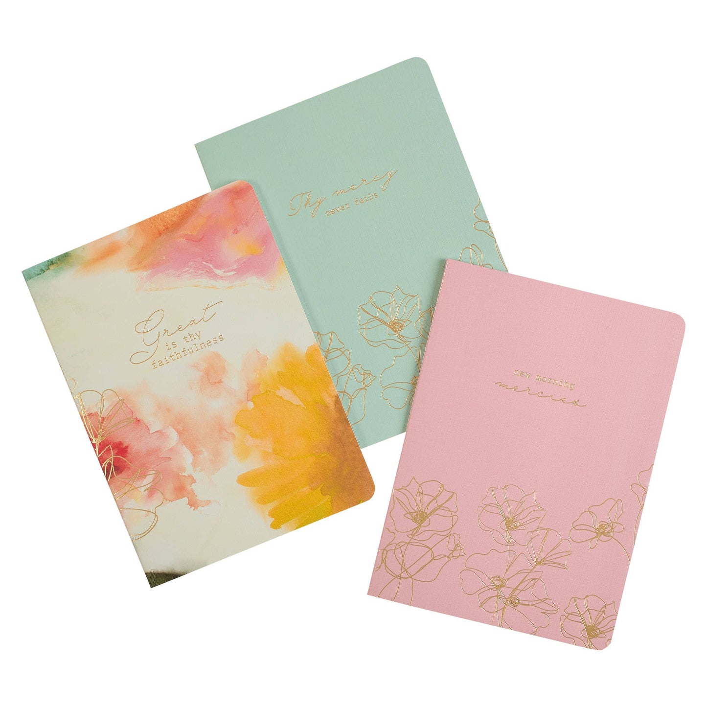 Notebook Set 3pc White Great, Blue Mercies, Pink Thy Mercy