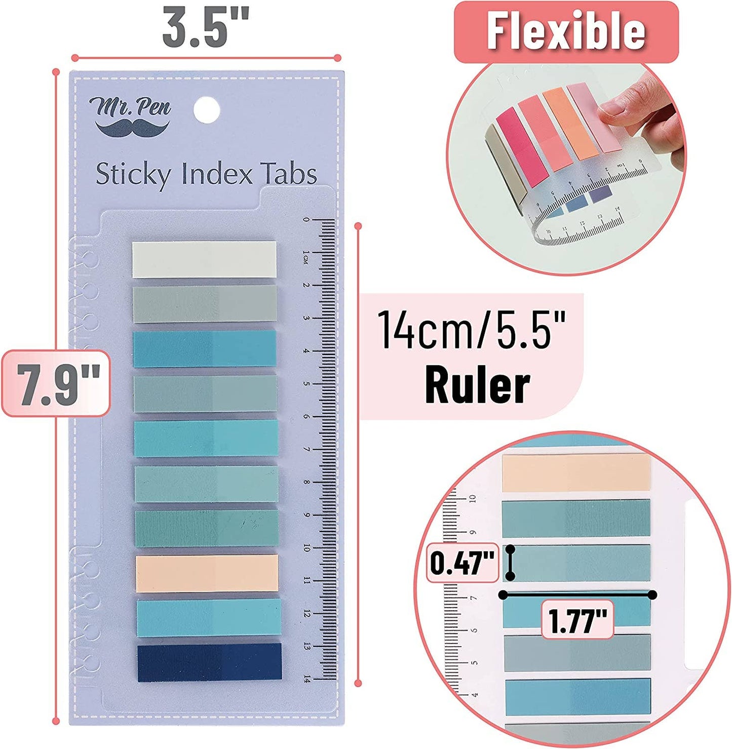 Mr. Pen Colorful Sticky Tabs - 1600 Count