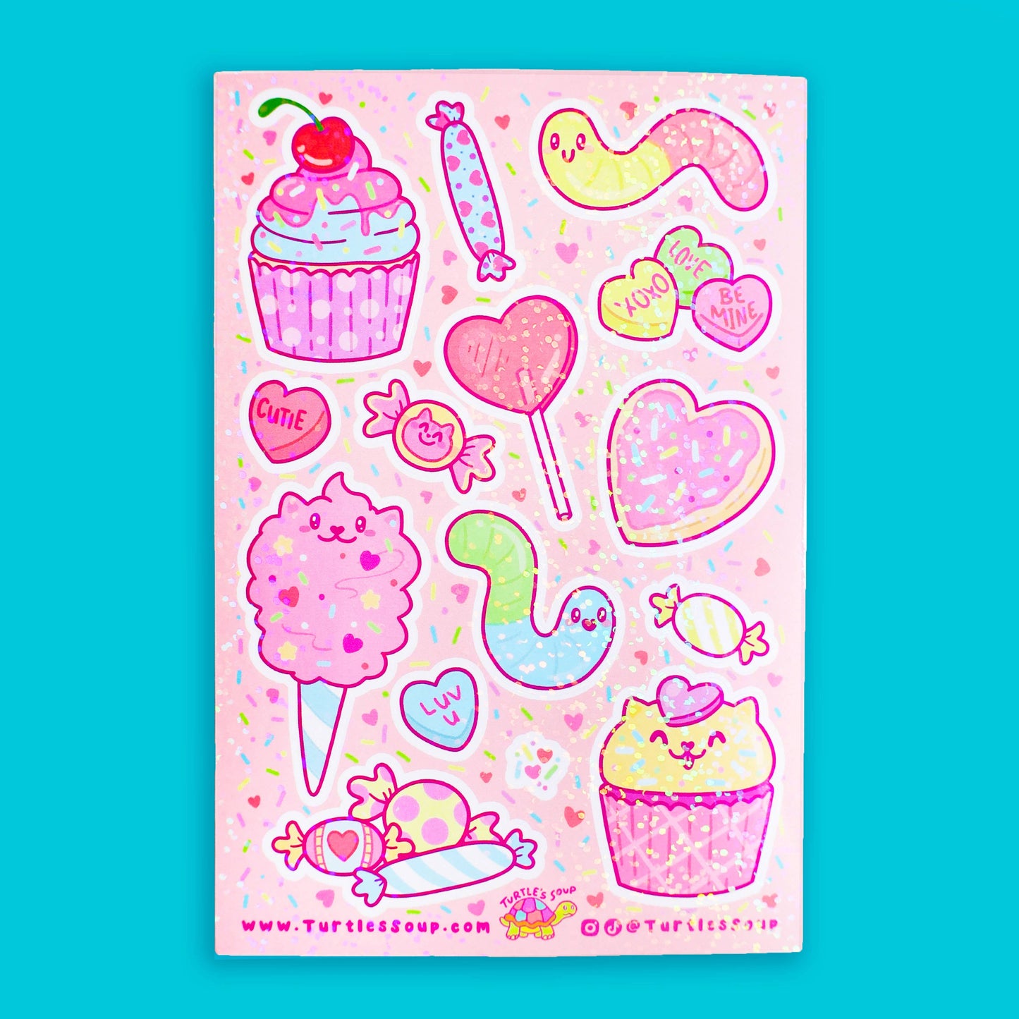 Sweet Treats Cute Candy Ice Cream Art Vinyl Sticker Sheet