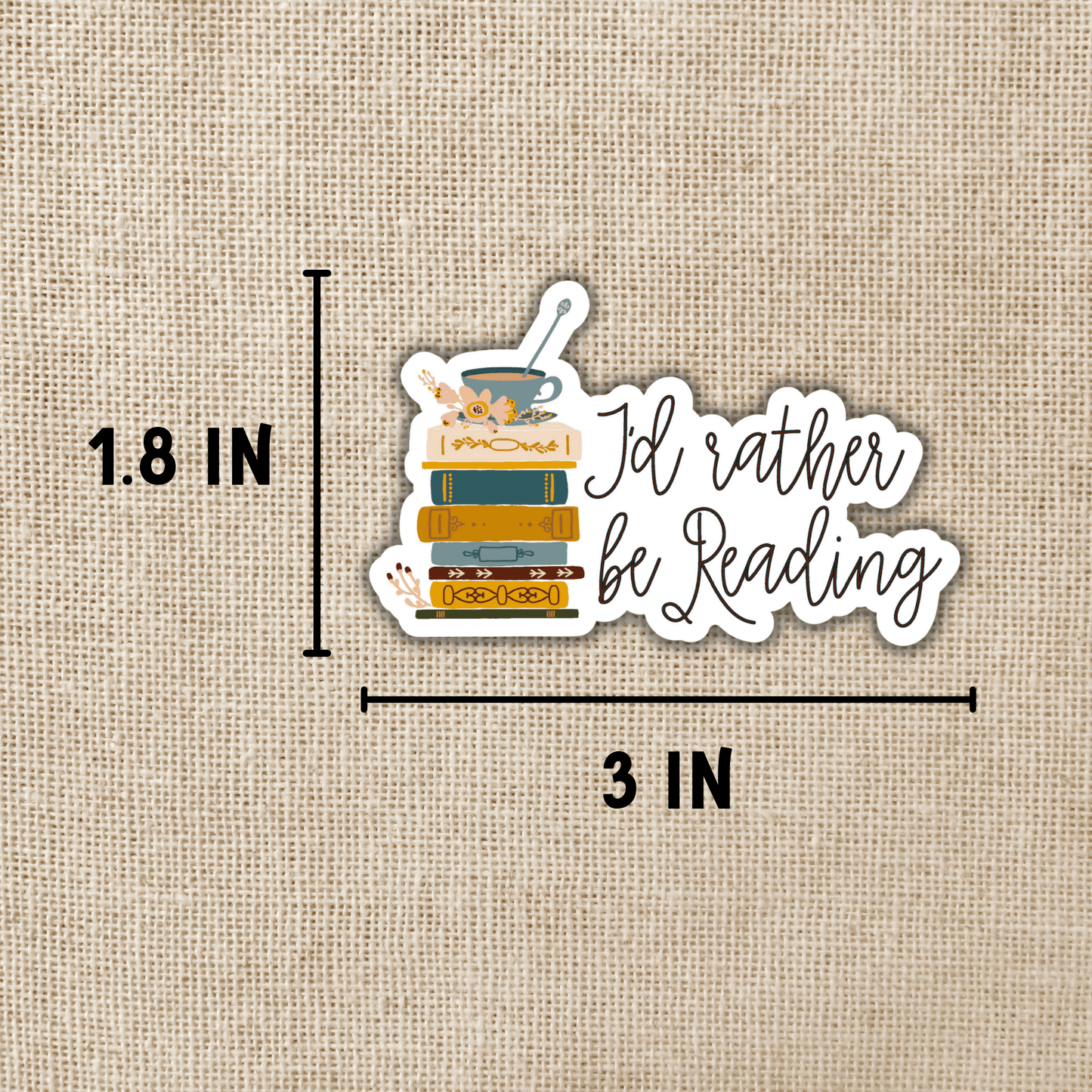 I'd Rather Be Reading Sticker, 3-inch