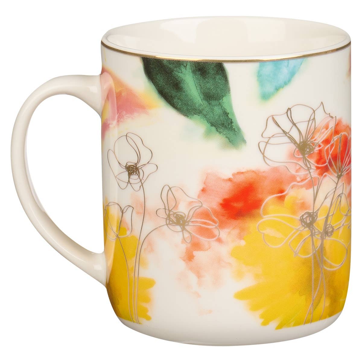 Mug White/White Floral Great Is Thy Faithfulness