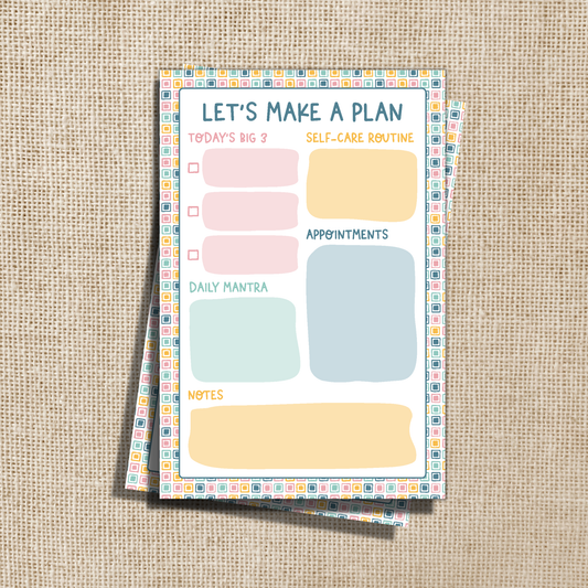 Let’s Make a Plan Daily Planner Notepad - 4x6"