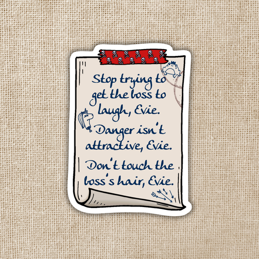 Evie Note to Self Sticker | Assistant to the Villain