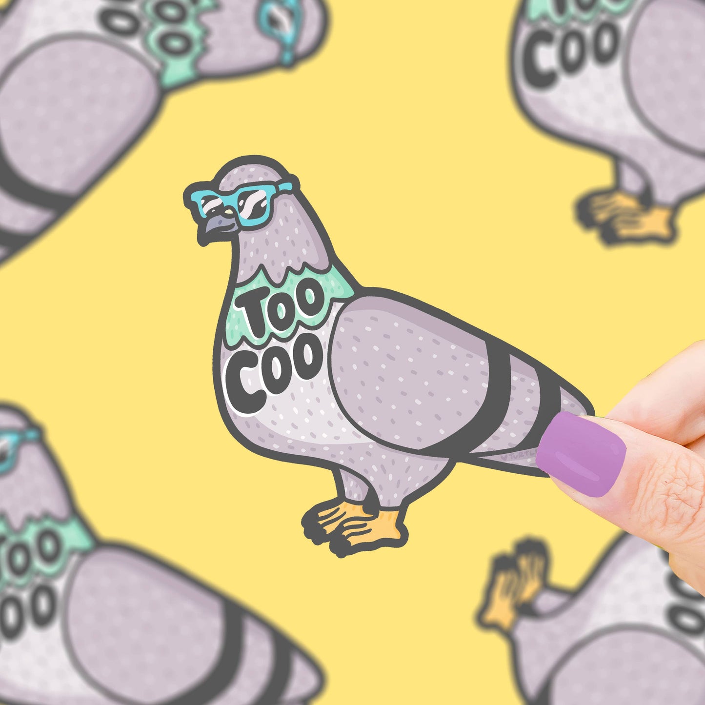 Too Coo Pigeon Funny Bird Pun Cool Decal Vinyl Sticker