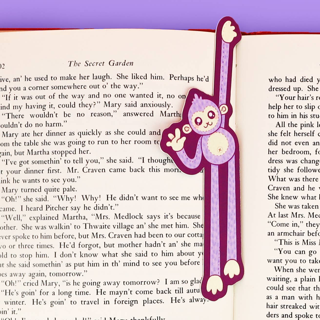 Monkey Plushie Cute Animal Art Reader Gift Bookmark