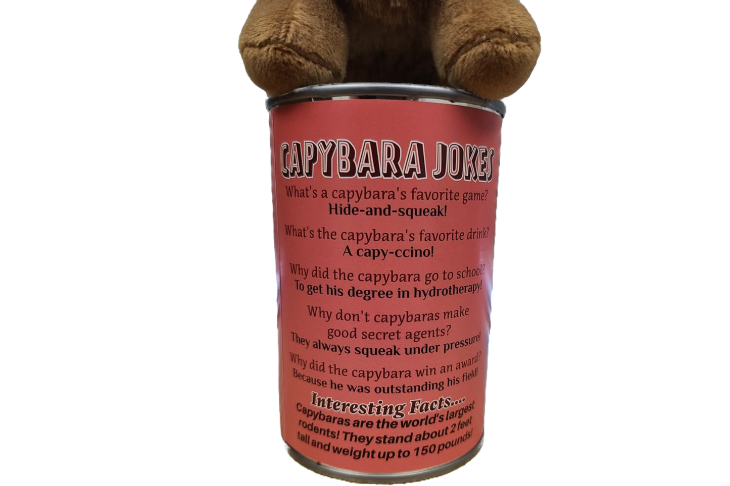 Steve the Canned Capybara | Stuffed Animal Plush w/Jokes
