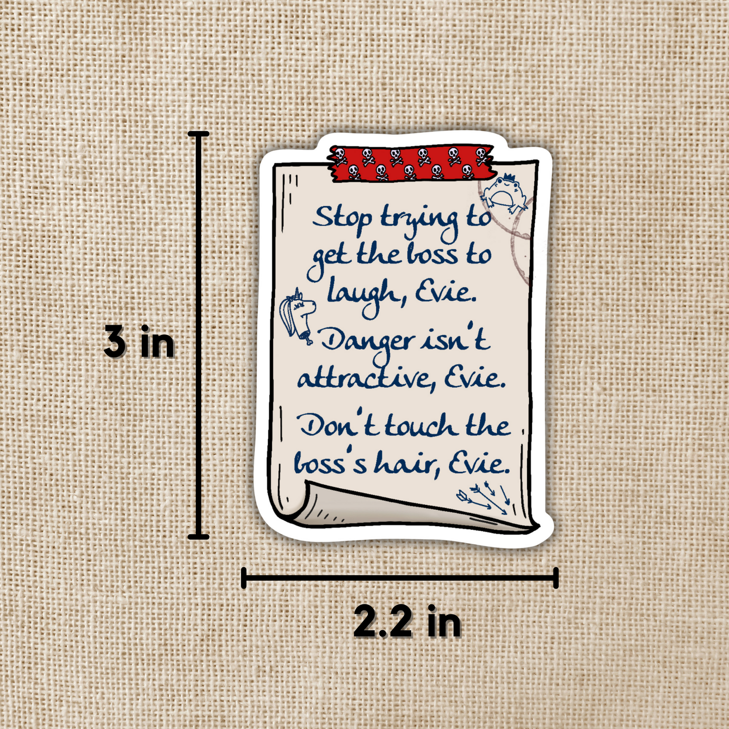 Evie Note to Self Sticker | Assistant to the Villain