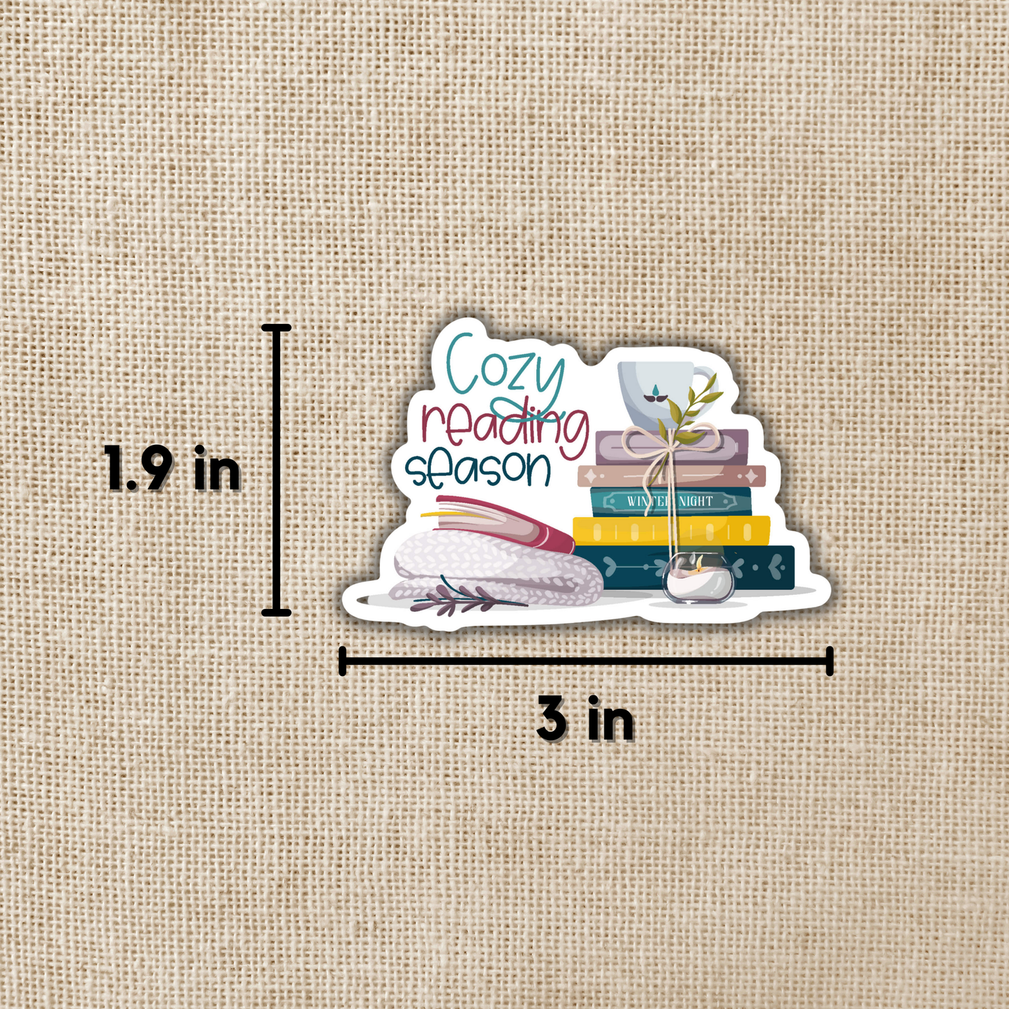 Cozy Reading Season Sticker, 3-inch