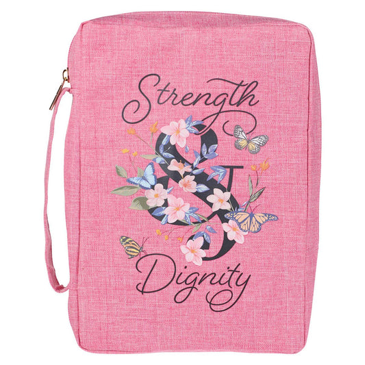 Bible Cover Value Pink Strength & Dignity