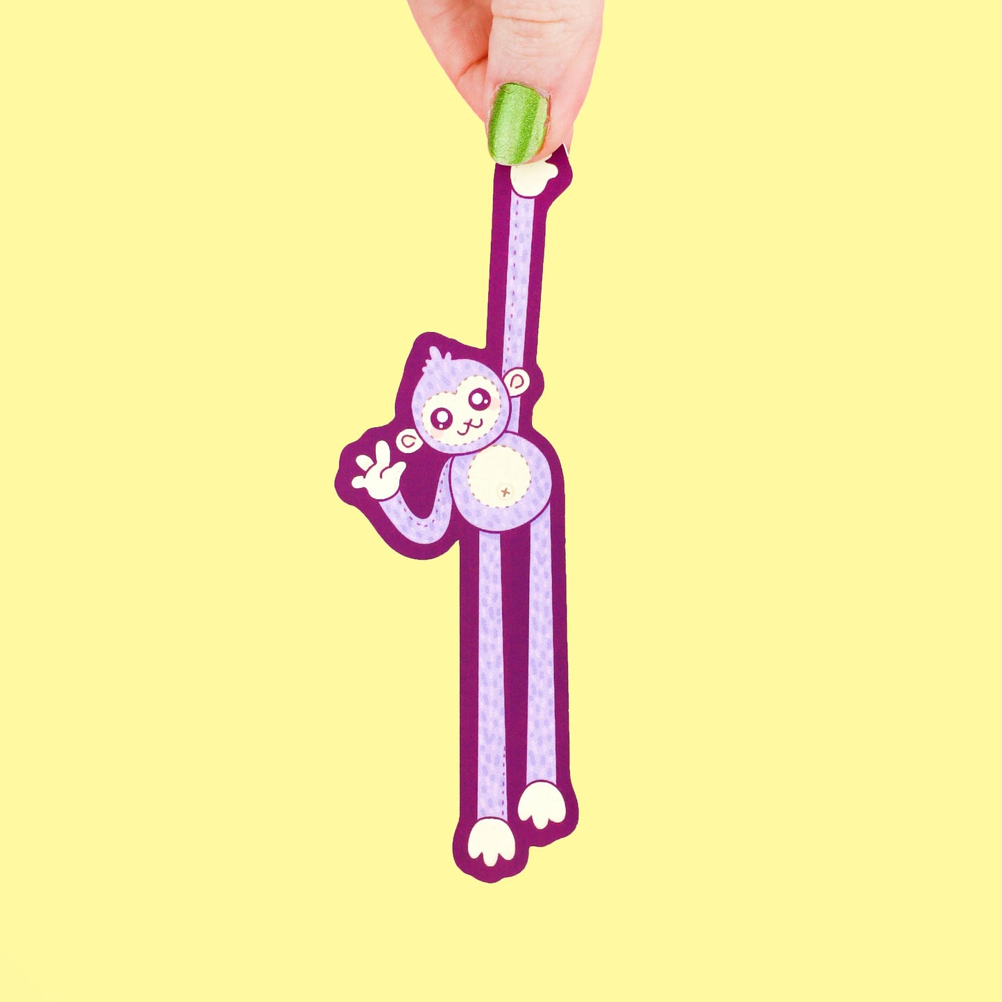 Monkey Plushie Cute Animal Art Reader Gift Bookmark