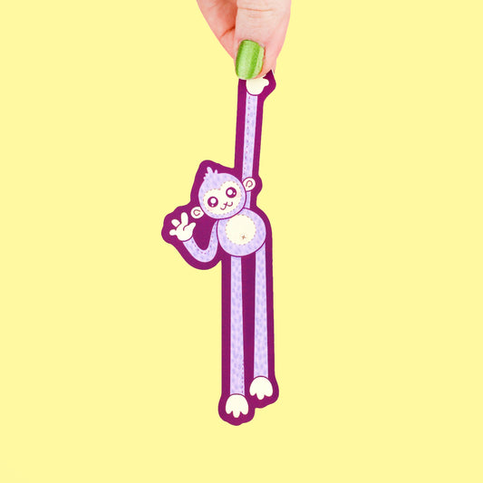 Monkey Plushie Cute Animal Art Reader Gift Bookmark